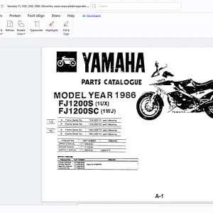 Yamaha FJ1200S(1UX) FJ1200SC(1WJ) 1986 Part Manual - PDF DOWNLOAD