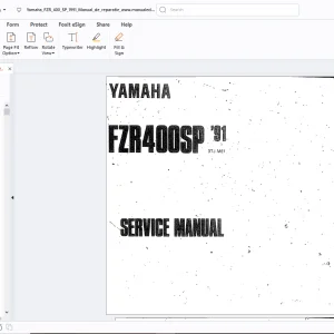 Yamaha FZR400SP 1991 Service Manual 3TJ ME1 - PDF DOWNLOAD