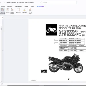Yamaha GTS1000AF(4HH4)U49 GTS1000AFC(4HH5) 1994 Part Manual - PDF