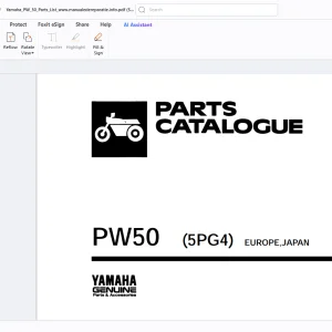 Yamaha Genuine PW50(5PG4) Parts Manual - PDF DOWNLOAD