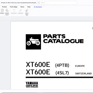 Yamaha Genuine XT600E(4PTB) XT600E(4SL7) Parts Manual - PDF