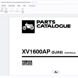 Yamaha Genuine XV1600AP(5JA9) Australia Parts Manual - PDF
