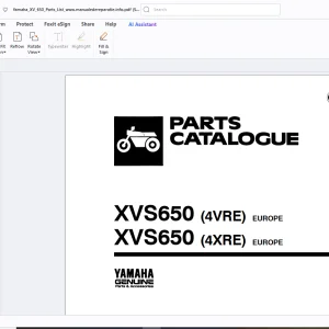 Yamaha Genuine XVS650(4VRE) XVS650(4XRE) Europe Parts Manual - PDF