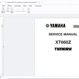 Yamaha Tenere XT660Z 2008 Service Manual - PDF DOWNLOAD
