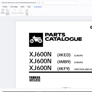 Yamaha XJ600N(4KED) XJ600N(4MB9) XJ600N(4KF9) Parts Manual - PDF