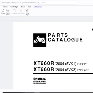Yamaha XT660R 2004(5VK1) Europe XT 660R 2004(5VK3) England Parts Manual PDF