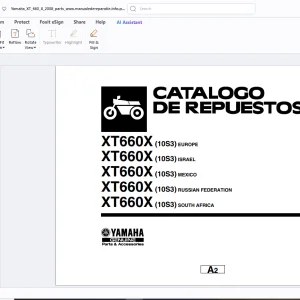 Yamaha XT660X (10S3) EUROPE MANUAL DE REPUESTOS Manual  PDF
