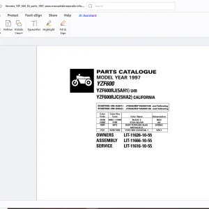 Yamaha YZF600RJ(5AH1) U49 YZF600RJC(5HA2) California 1997 Parts Manual PDF