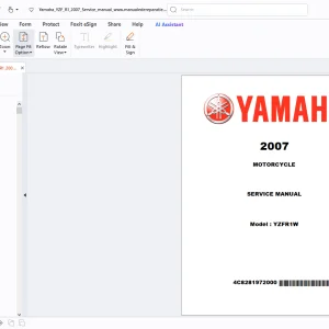 Yamaha YZFR1W 2007 Motorcycle Service Manual - PDF DOWNLOAD