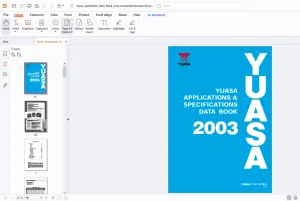 Yuasa 2003 Applications & Specification Manual - PDF DOWNLOAD