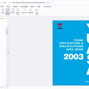 Yuasa 2003 Applications & Specification Manual - PDF DOWNLOAD