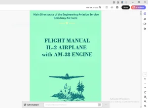 Aircraft IL-2 Airplane AM-38 Engine Flight Manual - PDF