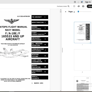 Aircraft Navy Model F/A-18E/F 165533 & Up Natops Flight Model - PDF
