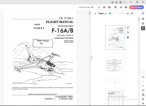 Aircraft USAF ERAF Series  F-16 A/B 2003 Flight Manual - PDF