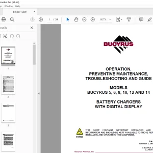 CAT BUCYRUS 5,6,8,10,12 & 14 BATTERY CHARGERS OPERATION MANUAL PDF