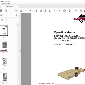 CAT Bucyrus Face Haulage 816-1091 Operation & Maintenance Manual BI631248 PDF
