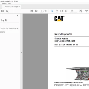 CAT DBT-Schild Štítová výztuž 6001400-2x2283-1500 Návod k použití - PDF DOWNLOAD