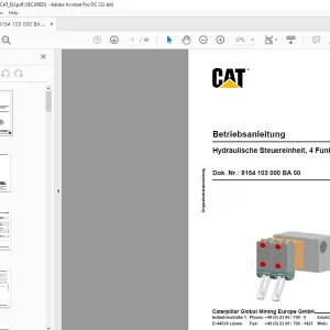 CAT Hydraulische Steuereinheit, 4 Funktionen Betriebsanleitung Handbuch - PDF DOWNLOAD