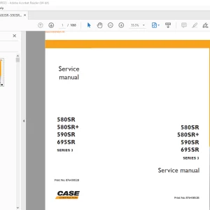 Case 580SR 580SR+ 590SR 695SR Series 3 Service Manual - PDF