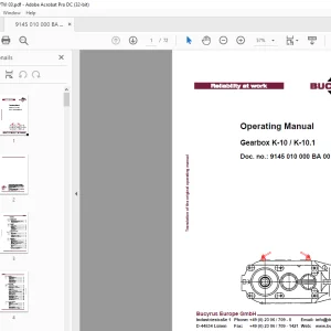 Cat BUCYRUS Gearbox K-10  K-10.1 Operating Manual - PDF DOWNLOAD