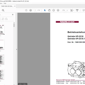 Cat BUCYRUS Getriebe KP-25/30 Getriebe KP-25/30.1 Betriebsanleitung - PDF DOWNLOAD
