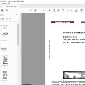 Cat BUCYRUS Gleithobel plow outrigger steering system Technical Manual - PDF DOWNLOAD