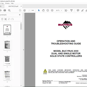 Cat Bucyrus 2000 DUAL & SINGLE MOTOR SOLID STATE OPERATION Manual PDF