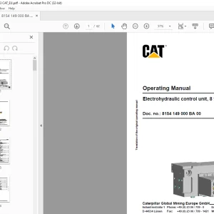 Cat Bucyrus Electrohydraulic control unit, 8 functions Operating Manual - PDF DOWNLOAD