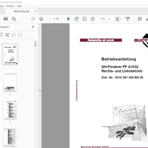 Cat Bucyrus GH-Förderer PF 4/1032 Rechts-und Linksbetrieb Betriebsanleitung BI623540 PDF