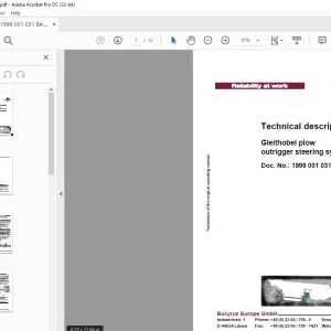 Cat Bucyrus Gleithobel plow outrigger steering system Technical Manual -  PDF DOWNLOAD