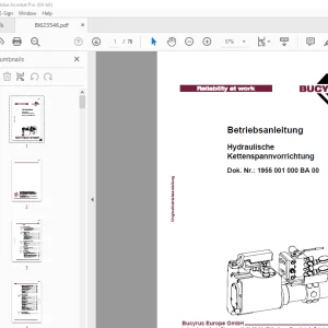 Cat Bucyrus Hydraulische Kettenspannvorrichtung Betriebsanleitung BI623546 PDF