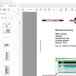 Cat Bucyrus PMC-System VShield Visualisieren der Strebautomation Betriebsanleitung BI623550 PDF