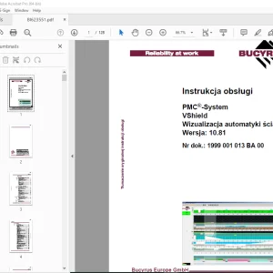 Cat Bucyrus PMC-System VShield Wizualizacja automatyki ściany Instrukcja obsługi BI623551 PDF