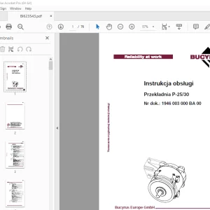 Cat Bucyrus Przekładnia P-25/30 Instrukcja obsługi BI623543 - PDF DOWNLOAD
