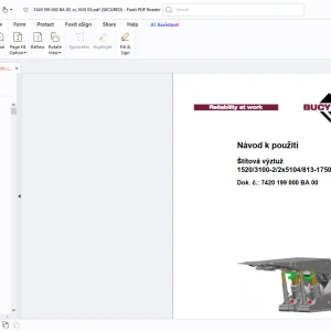 Cat Bucyrus Štítová výztuž 1520/3100-2/2x5104/813-1750 Návod k použití - PDF