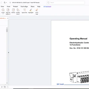 Cat DBT Electrohydraulic Control Unit, 14 Functions Operating Manual - PDF