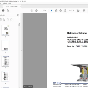 Cat DBT-Schild 1626/3048-2X5340-2056 & 1676/3810-2X5340-2056 Betriebsanleitung