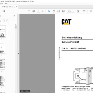 Cat Getriebe P-30 CST Betriebsanleitung 1946 023 000 BA 00 -  PDF DOWNLOAD