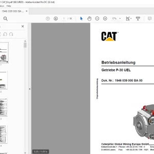 Cat P-30 UEL Getriebe Betriebsanleitung PDF Download