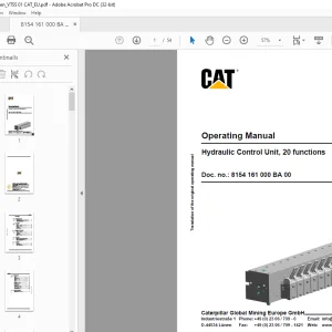 Cat Hydraulic Control Unit, 20 functions Operating Manual -  PDF DOWNLOAD