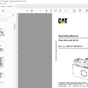 Cat Plow drive unit HK 45 Operating Manual - PDF DOWNLOAD