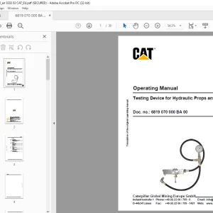 Cat Testing Device for Hydraulic Props and Vents Operating Manual - PDF DOWNLOAD