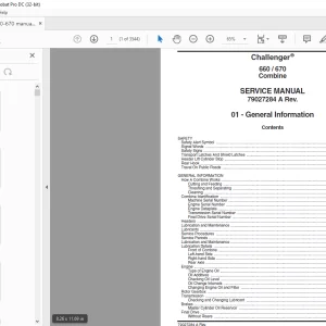 Challenger 660/670 Combine Service Manual - PDF DOWNLOAD