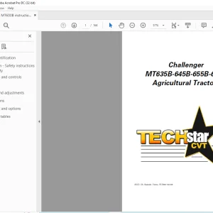 Challenger MT635B-645B-655B-665B Agricultural Tractors Operation & Instruction Manual - PDF