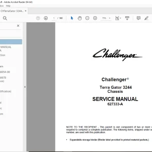 Challenger Terra Gator 3244 Chassis Service Manual - PDF