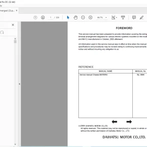 Daihatsu 9895 Wiring Diagram Service Manual - PDF DOWNLOAD