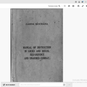 GARDA SÍOCHÁNA SELF-DEFENCE AND UNARMED COMBAT IN LOCKS AND HOLDS INSTRUCTIONS MANUAL - PDF