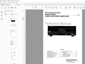 Harman Kardon AVI250 AUDIO & VIDEO AMPLIFIER Technical Manual - PDF DOWNLOAD