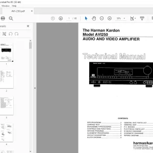 Harman Kardon AVI250 AUDIO & VIDEO AMPLIFIER Technical Manual - PDF DOWNLOAD