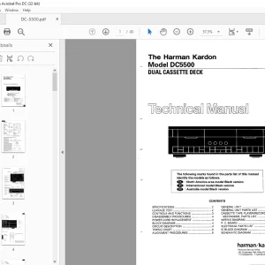 Harman Kardon DC5500 DUAL CASSETTE DECK Technical Manual - PDF